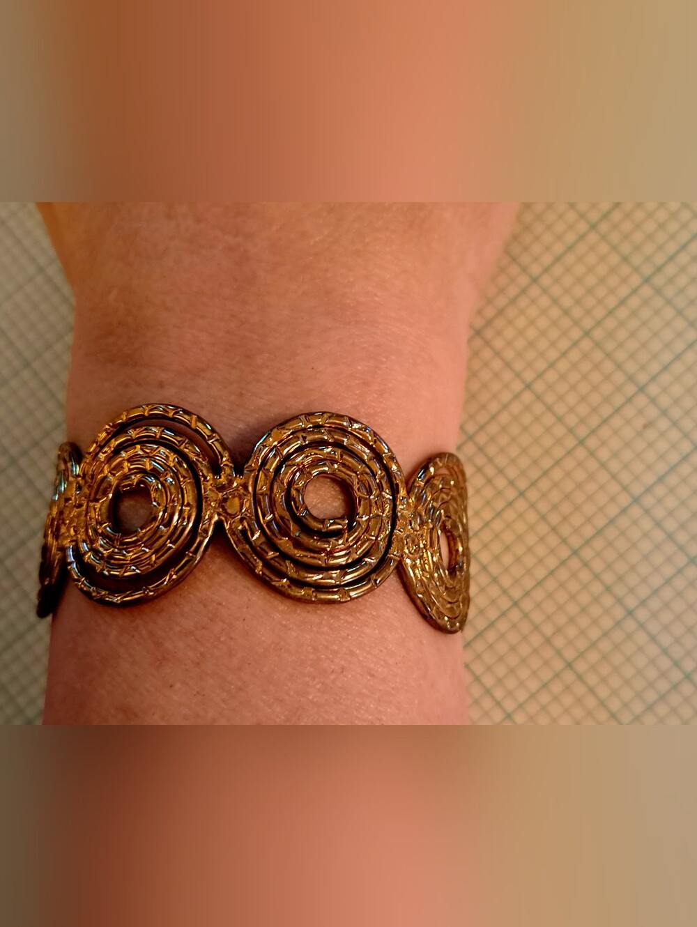 Gold-Tone Spiral Link Cuff Bracelet - Women Jewelry